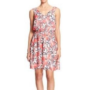 Banana Republic Open-back pink flower dress